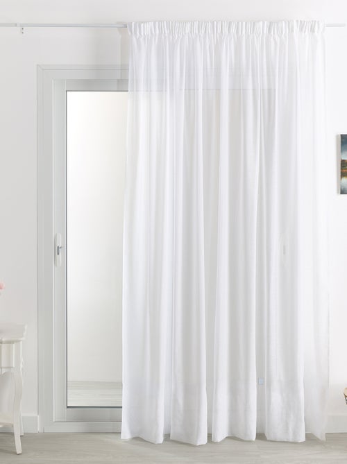 Voilage ignifugé  M1 non feu  galon fronceur - Kiabi