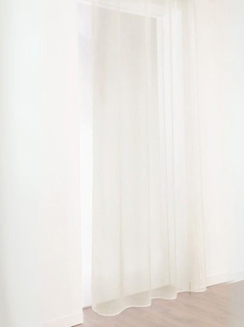 Voilage imitation lin à galon fronceur - Kiabi