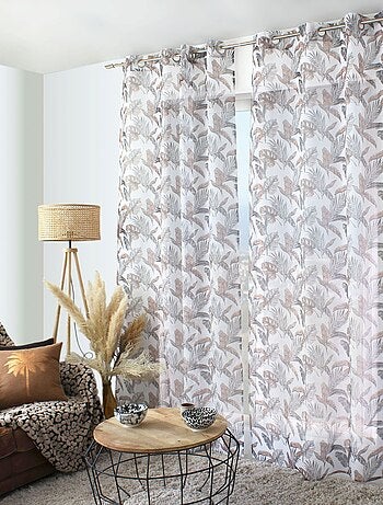 Voilage impression métallisée à œillets