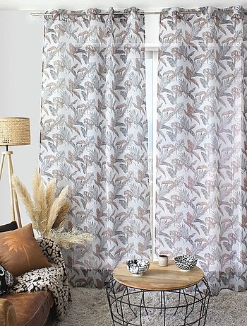 Voilage impression métallisée à œillets