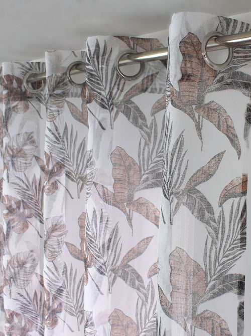 Voilage impression métallisée à œillets - Kiabi