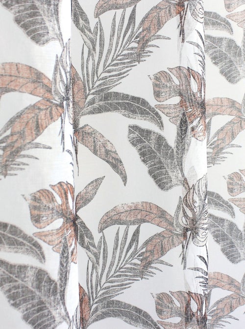 Voilage impression métallisée à œillets - Kiabi