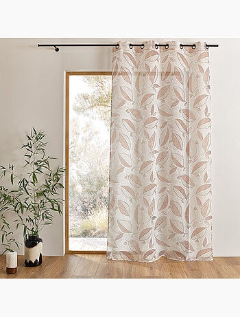 Voilage imprimé à motifs feuilles