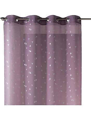 Voilage imprimé de petits triangles argentés