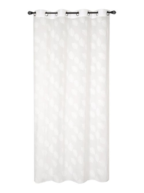 Voilage imprimé feuilles en polyester recyclé - prêt à poser. - Kiabi