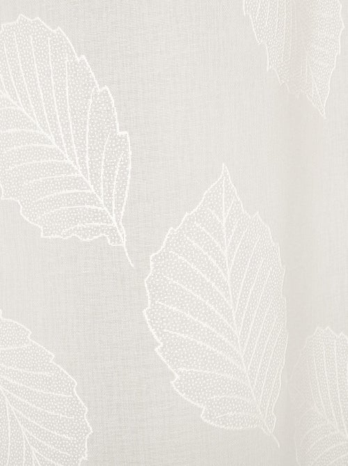 Voilage imprimé feuilles en polyester recyclé - prêt à poser. - Kiabi