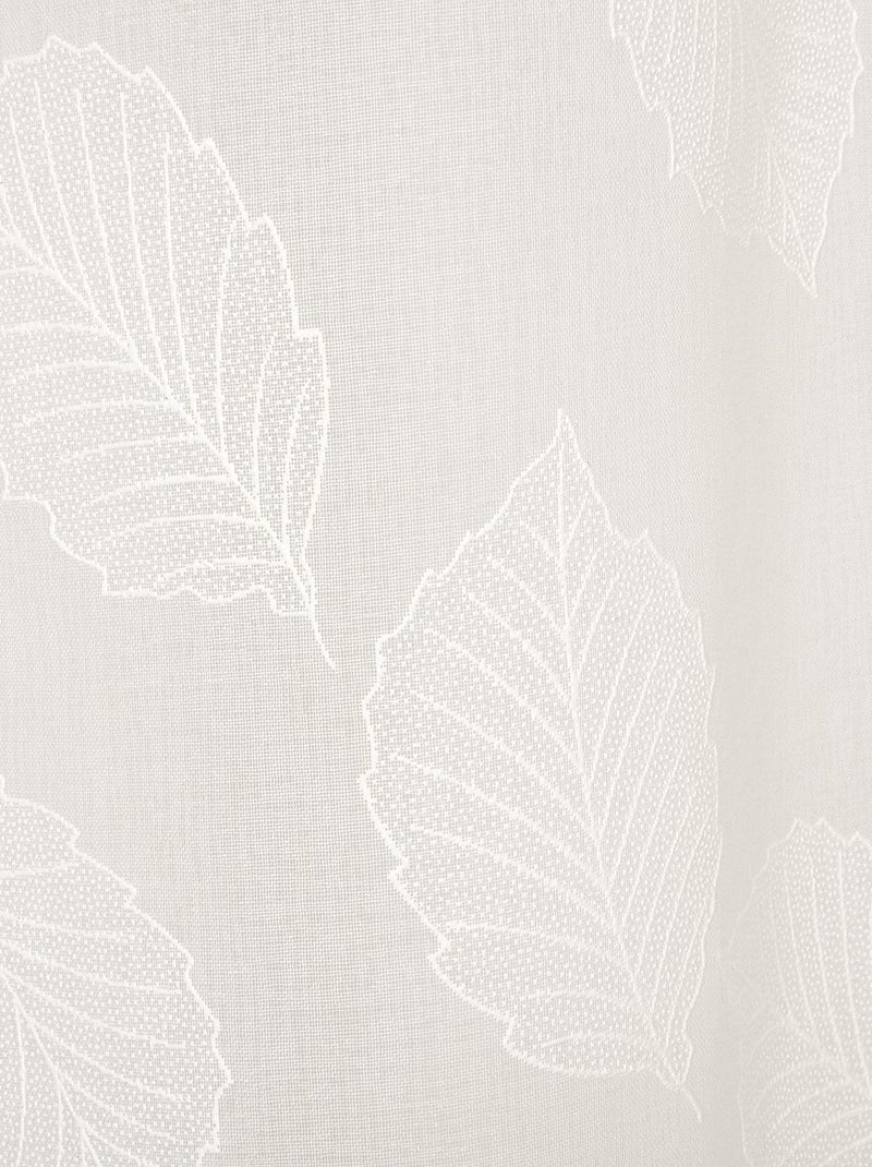 Voilage imprimé feuilles en polyester recyclé - prêt à poser. Blanc - Kiabi