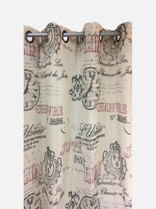 Voilage imprimé industriel écru - Kiabi