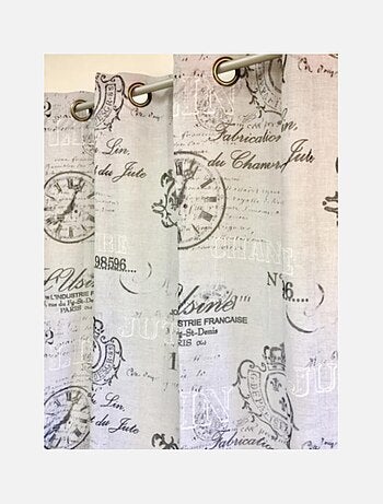 Voilage imprimé industriel gris