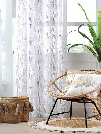 Voilage imprimé Maldives doré ou argent