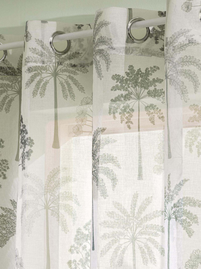 Voilage imprimé palméa vert 140x240cm Vert - Kiabi