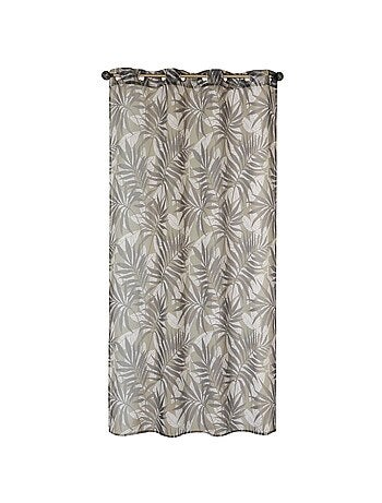 Voilage imprimé palmes à œillets 140x240cm prêt à poser, vert kaki