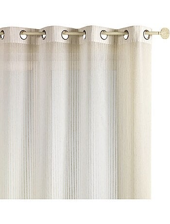 Voilage ivoire fines rayures verticales