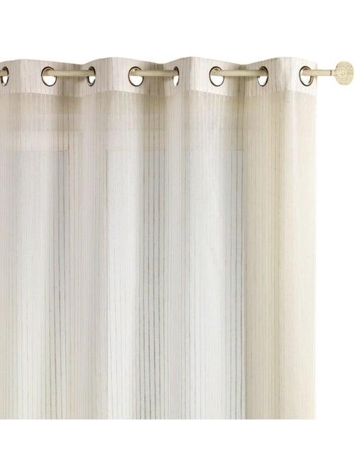 Voilage ivoire fines rayures verticales - Kiabi