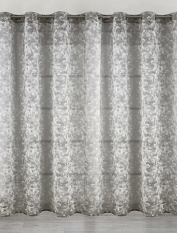 Voilage jacquard à oeillets élégance texturée