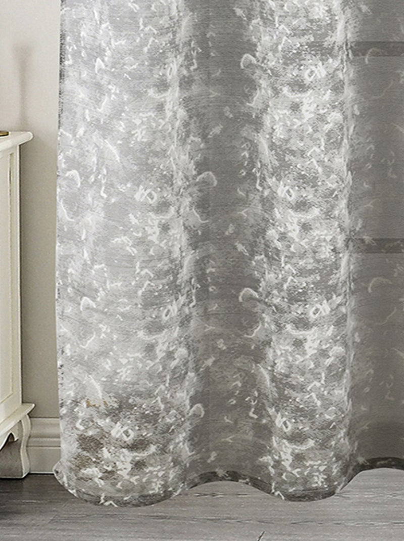 Voilage jacquard à oeillets élégance texturée Noir - Kiabi