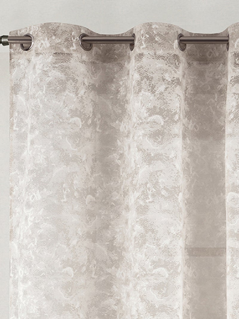 Voilage jacquard à oeillets élégance texturée Taupe - Kiabi