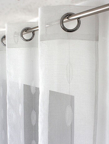 Voilage jacquard à pois ovales à oeillets