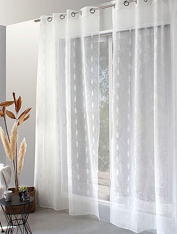 Voilage jacquard à pois ovales à oeillets