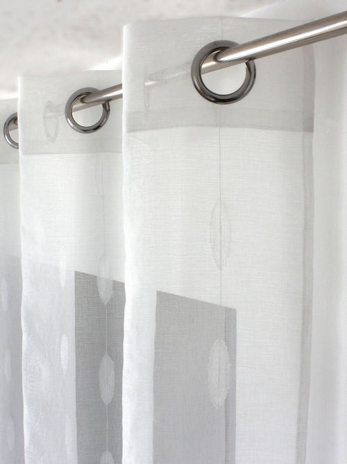 Voilage jacquard à pois ovales à oeillets - Kiabi