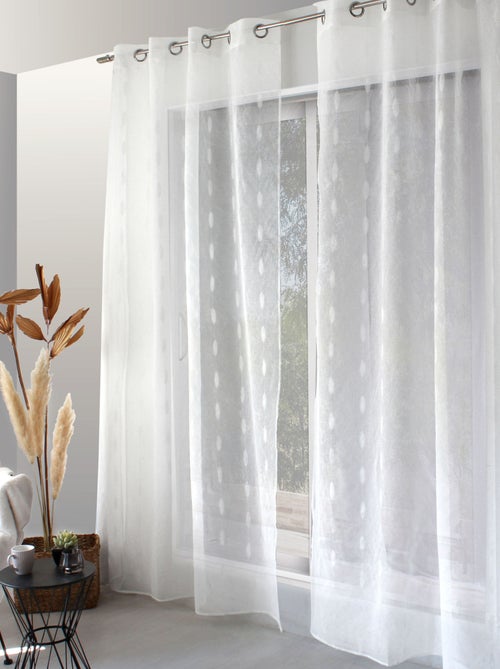 Voilage jacquard à pois ovales à oeillets - Kiabi