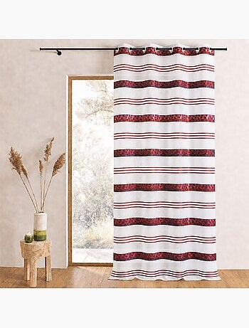 Voilage jacquard à rayures géométriques