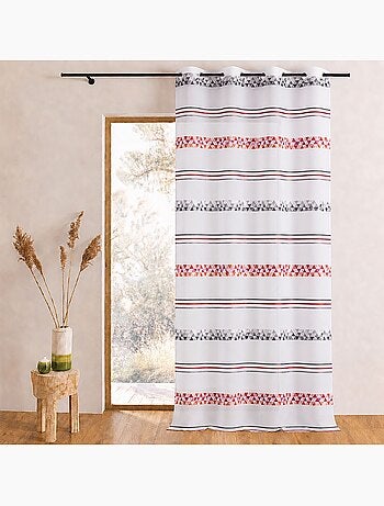 Voilage jacquard à rayures géométriques