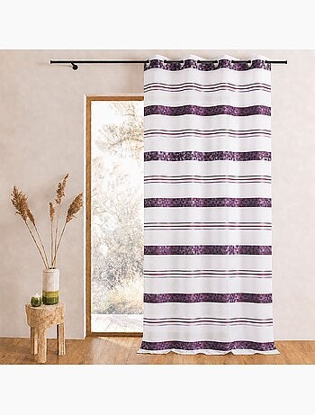 Voilage jacquard à rayures géométriques