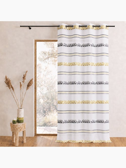 Voilage jacquard à rayures géométriques - Kiabi Voilage jacquard à rayures géométriques - Kiabi