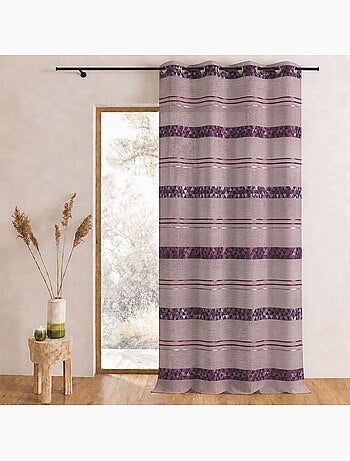 Voilage jacquard à rayures géométriques