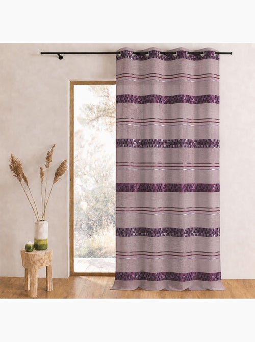 Voilage jacquard à rayures géométriques - Kiabi Voilage jacquard à rayures géométriques - Kiabi