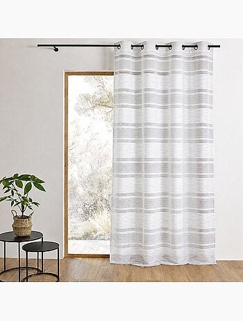 Voilage jacquard à rayures horizontales