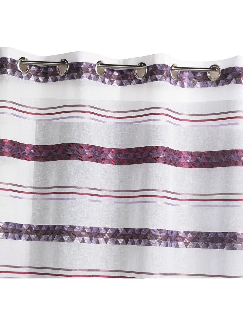 Voilage Jacquard en étamine géométrique Parme - Kiabi