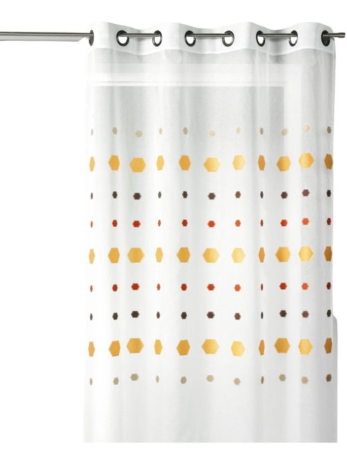 Voilage jacquard imprimés hexagonaux - Kiabi