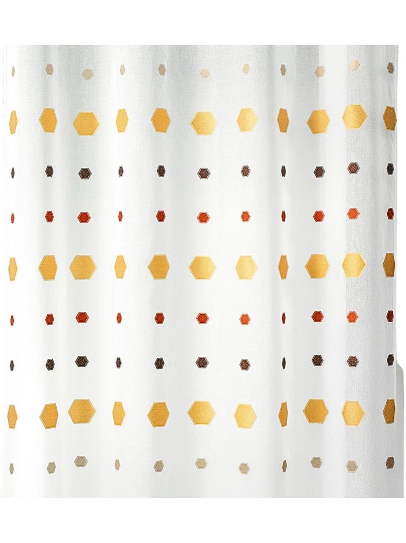 Voilage jacquard imprimés hexagonaux Jaune foncé - Kiabi