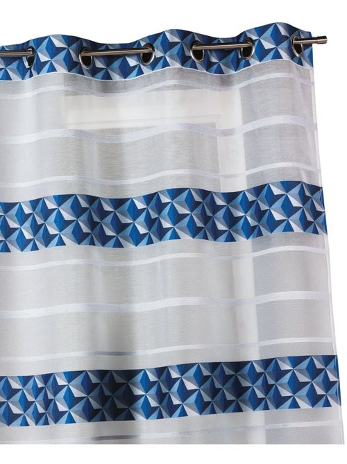 Voilage jacquard motifs bleus - Kiabi