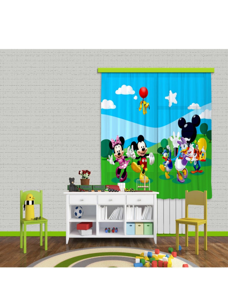 Voilage La Maison de Mickey Disney 180X160 cm Multicolore - Kiabi