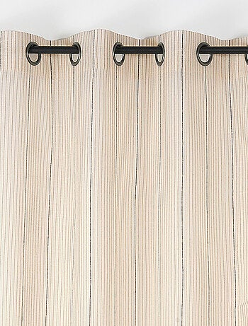 Voilage laine et coton fines rayures