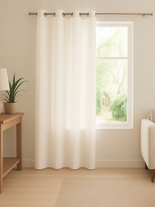 Voilage léger à l'aspect lin - Kiabi