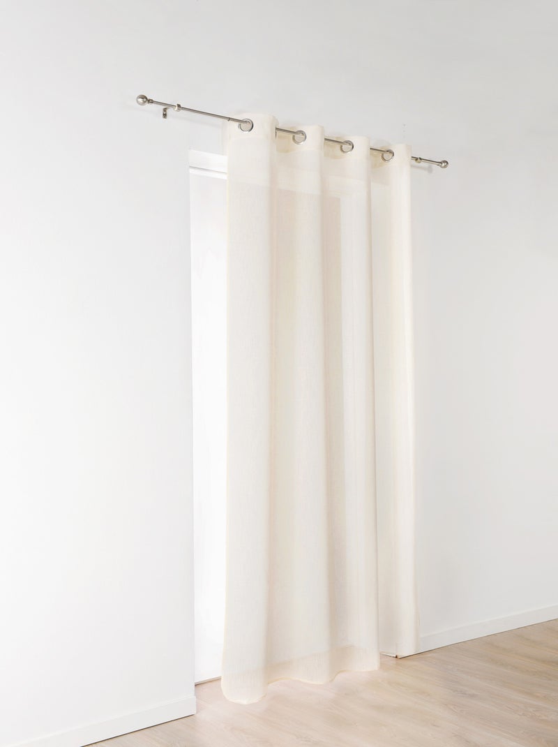 Voilage léger à l'aspect lin Blanc cassé - Kiabi