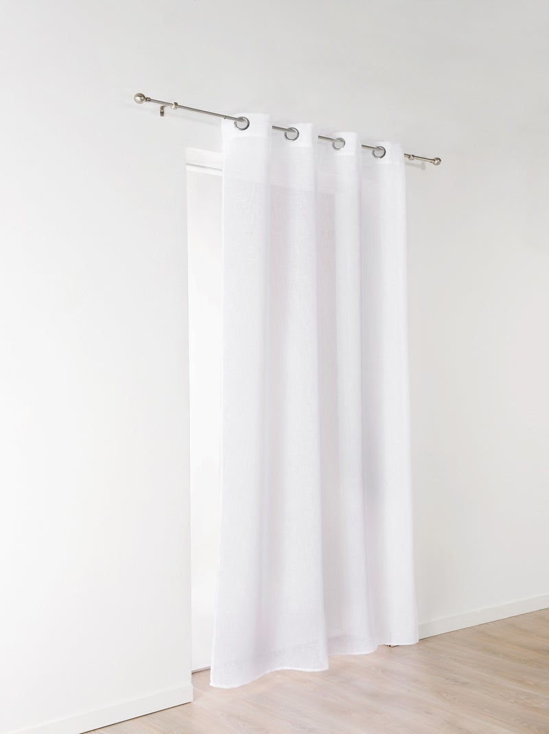 Voilage léger à l'aspect lin Blanc - Kiabi