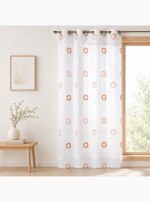Voilage léger à motifs de cercles rayés stylisés - Kiabi