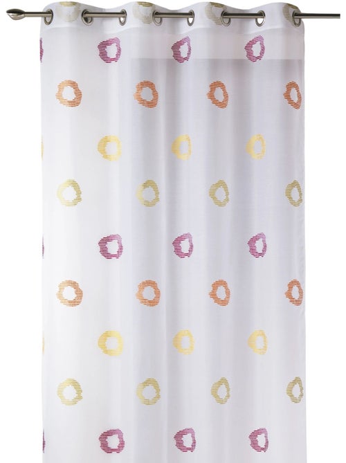 Voilage léger à motifs de cercles rayés stylisés - Kiabi