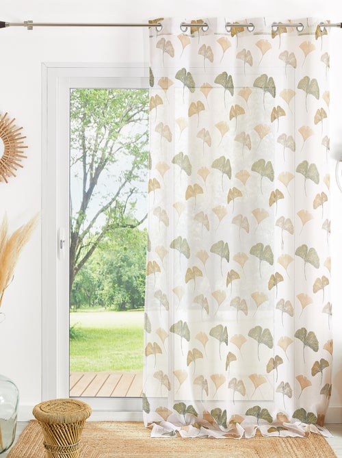 Voilage léger imprimé motif ginkgo - Kiabi