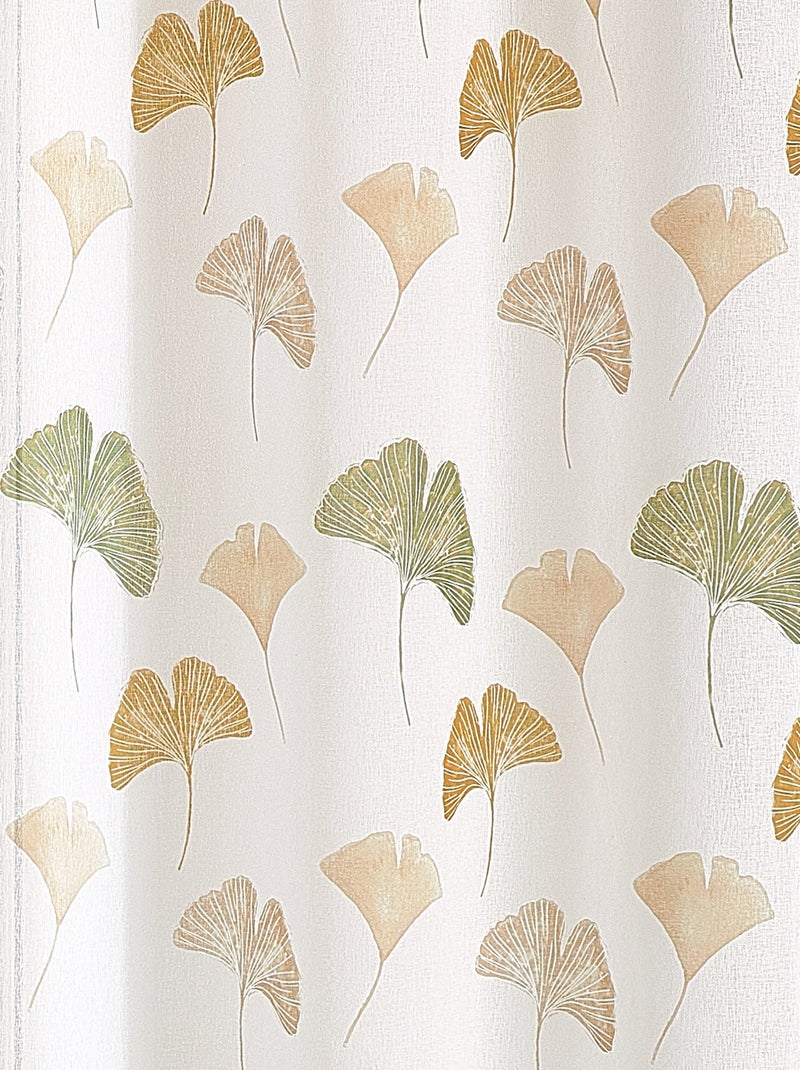 Voilage léger imprimé motif ginkgo Kaki - Kiabi