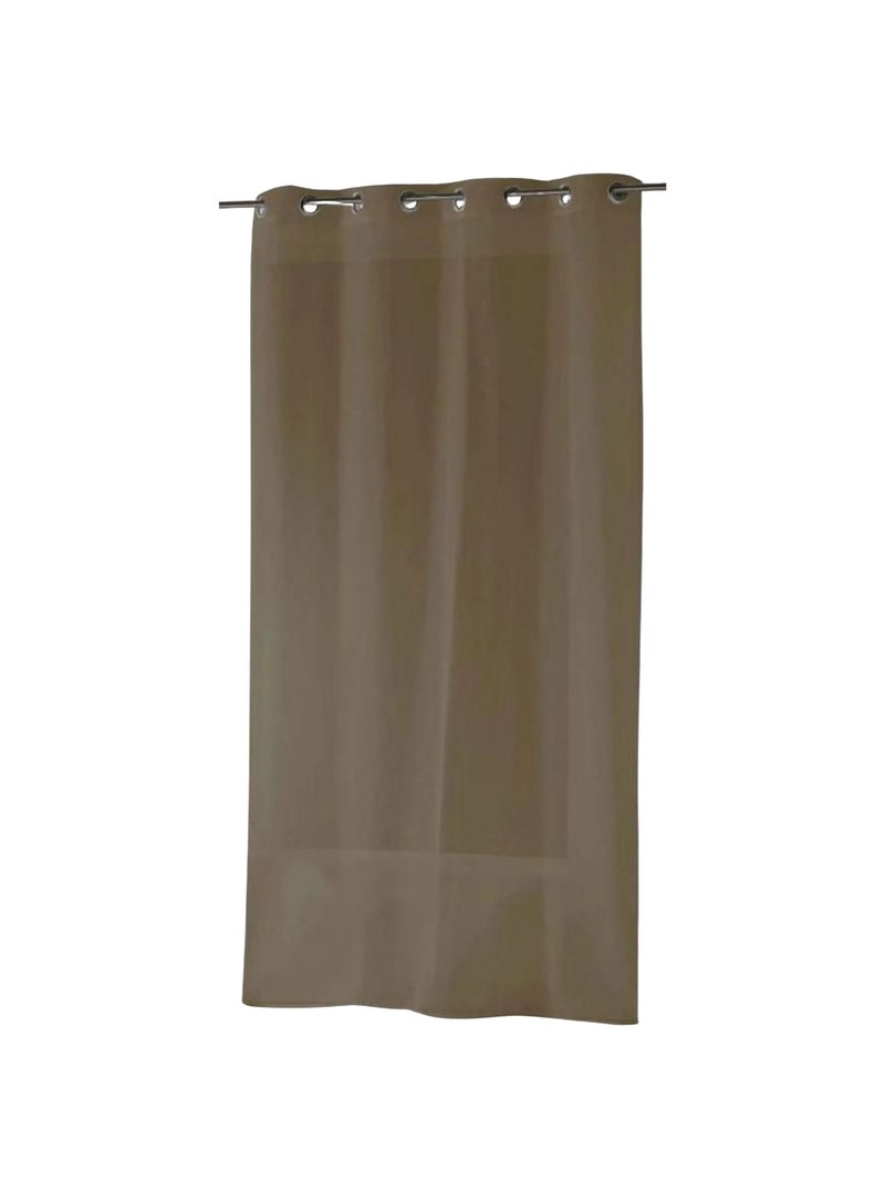 Voilage léger semi-transparent à bas plombé Taupe - Kiabi