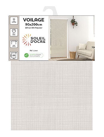 Voilage lin pour porte fenêtre LINEN, par Soleil d'Ocre