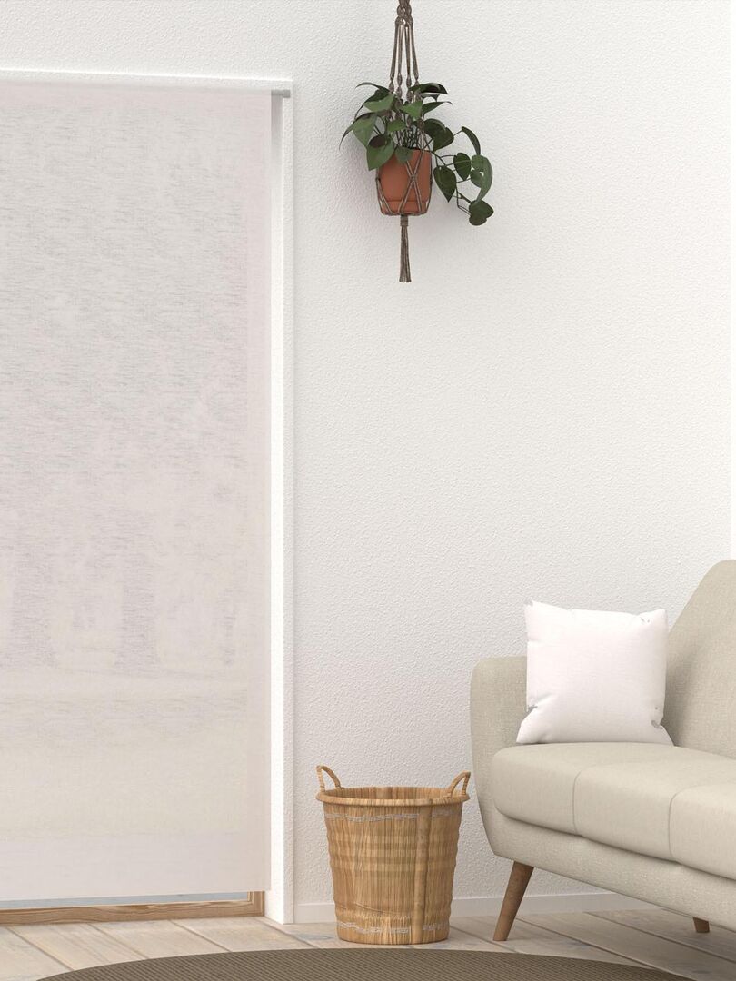 Voilage lin pour porte fenêtre LINEN, par Soleil d'Ocre Blanc - Kiabi