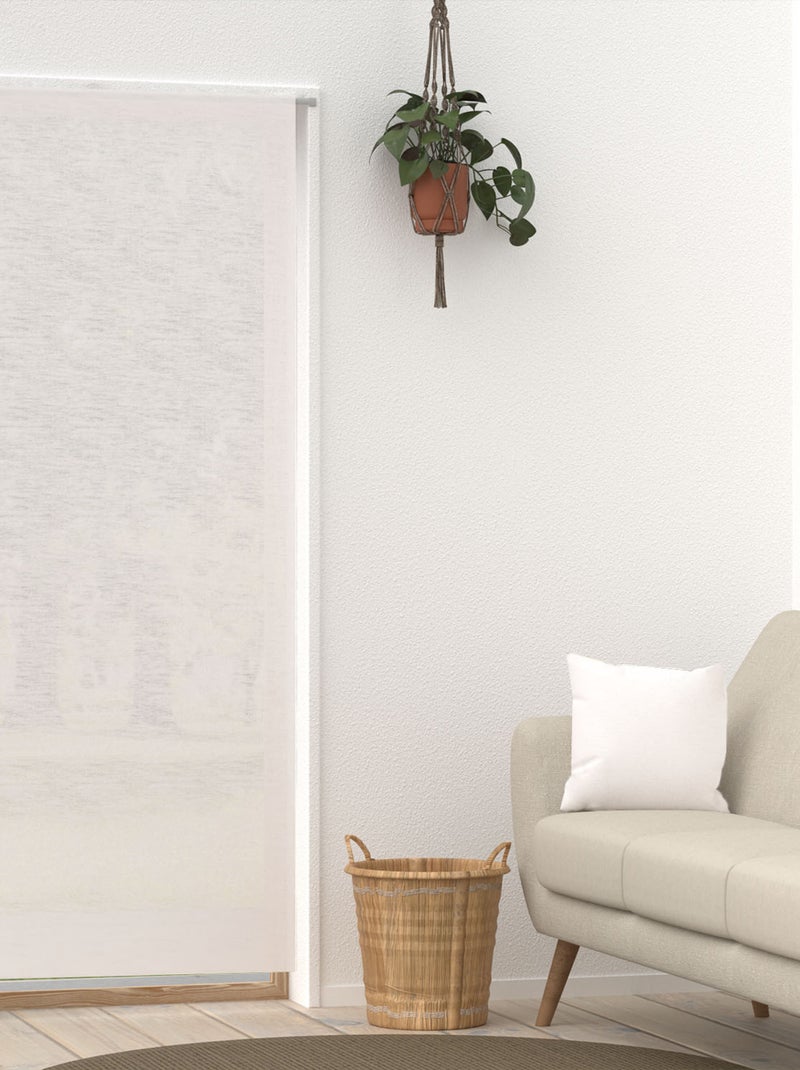 Voilage lin pour porte fenêtre LINEN, par Soleil d'Ocre Blanc - Kiabi