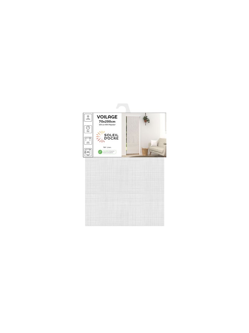 Voilage lin pour porte fenêtre LINEN, par Soleil d'Ocre Blanc - Kiabi